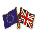 Odznak (pins) 22mm vlajka EÚ + Veľká Británia - farebný