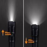 LED nabíjacie svietidlo Solight 1400lm Zoom Li-Ion Powerbank - čierna