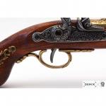 Replika pištole francúzska súbojová z roku 1832 - hnedá-zlatá
