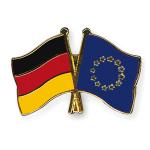 Odznak (pins) 22mm vlajka Německo + EU - barevný