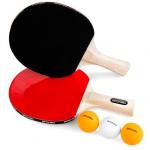 Pingpongová sada Spokey Joy Set (2 pálky, 3 míčky) - červená-černá
