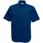 Košile pánská Fruit of the Loom Short Sleeve Popelin Shirt - navy