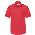 Košile pánská Fruit of the Loom Short Sleeve Popelin Shirt - červená