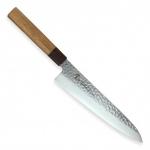 Nůž kuchyňský Sakai Aoki Hamono VG10 Zelkova Gyuto 240 mm - stříbrný-hnědý