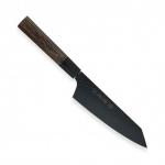 Nůž kuchyňský Sakai Aoki Hamono Santoku Kurokage 160 mm - černý-hnědý
