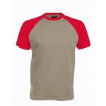 Pánske tričko Kariban BASE BALL - hnedé-červené
