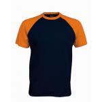 Pánske tričko Kariban BASE BALL - navy-oranžová