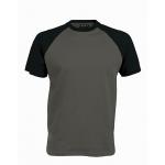 Pánské tričko Kariban BASE BALL - šedé-černé