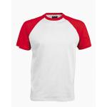 Pánske tričko Kariban BASE BALL - biele-červené