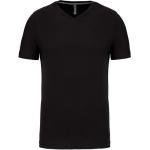 Pánske tričko Kariban krátky rukáv V-neck - čierne