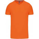 Pánské tričko Kariban krátký rukáv V-neck - oranžové
