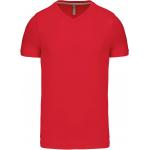 Pánské tričko Kariban krátký rukáv V-neck - červené