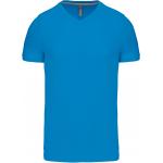 Pánské tričko Kariban krátký rukáv V-neck - středně modré