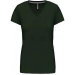 Dámské tričko Kariban V-neck s krátkým rukávem - tmavě zelené