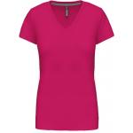 Dámské tričko Kariban V-neck s krátkým rukávem - růžové