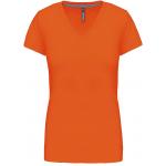 Dámske tričko Kariban V-neck s krátkym rukávom - oranžové