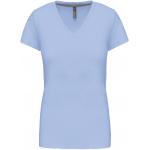 Dámske tričko Kariban V-neck s krátkym rukávom - svetlo modré