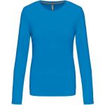 Dámské tričko Kariban dlouhý rukáv - středně modré