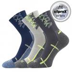 Ponožky detské športové Voxx Wallík 3 páry (2x šedé, navy)