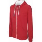 Dámská mikina Kariban Contrast Hooded Sweatshirt - červená-bílá