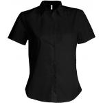 Košeľa dámska s krátkym rukávom Kariban v nežehlivej úprave - čierna