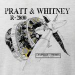 Triko Antonio Pratt & Whitney R-2800 - šedé