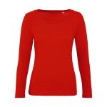 Tričko dámske B&C Organic Inspire dlúhý rukáv - červené