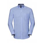 Košile pánská Rusell Collection s dl. ruk.Tailored Washed Oxford - modrá