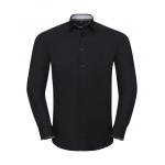 Košeľa pánska Rusell Collection Tailored Contrast Ultimate Stretch - čierna