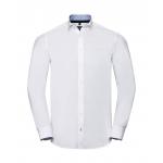 Košile pánská Rusell Collection Tailored Contrast Ultimate Stretch - bílá