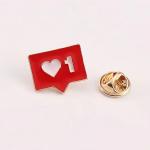 Odznak (pins) One Heart 1,4 x 1,8 cm - červený