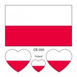 Sada 4 tetování vlajka Polsko 6x6 cm 1 ks