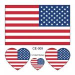 Sada 4 tetování vlajka USA 6x6 cm 1 ks