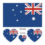 Sada 4 tetování vlajka Austrálie 6x6 cm 1 ks