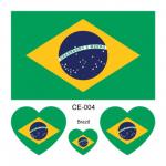 Sada 4 tetování vlajka Brazílie 6x6 cm 1 ks