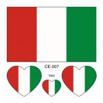 Sada 4 tetování vlajka Itálie 6x6 cm 1 ks