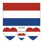 Sada 4 tetovanie vlajka Holandsko 6x6 cm 1 ks