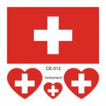 Sada 4 tetovanie vlajka Švajčiarsko 6x6 cm 1 ks