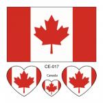 Sada 4 tetovanie vlajka Kanada 6x6 cm 1 ks