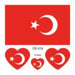 Sada 4 tetování vlajka Turecko 6x6 cm 1 ks