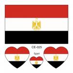 Sada 4 tetování vlajka Egypt 6x6 cm 1 ks