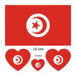 Sada 4 tetování vlajka Tunisko 6x6 cm 1 ks