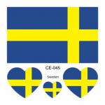 Sada 4 tetovanie vlajka Švédsko 6x6 cm 1 ks