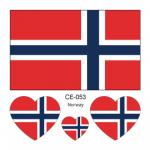 Sada 4 tetování vlajka Norsko 6x6 cm 1 ks