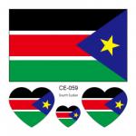Sada 4 tetování vlajka Jižní Súdán 6x6 cm 1 ks