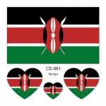 Sada 4 tetování vlajka Keňa 6x6 cm 1 ks