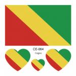 Sada 4 tetovanie vlajka Kongo (Brazzaville) 6x6 cm 1 ks