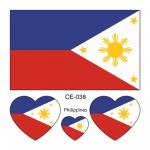 Sada 4 tetovanie vlajka Filipíny 6x6 cm 1 ks