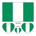 Sada 4 tetování vlajka Nigérie 6x6 cm 1 ks