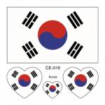 Sada 4 tetovanie vlajka Južná Kórea 6x6 cm 1 ks